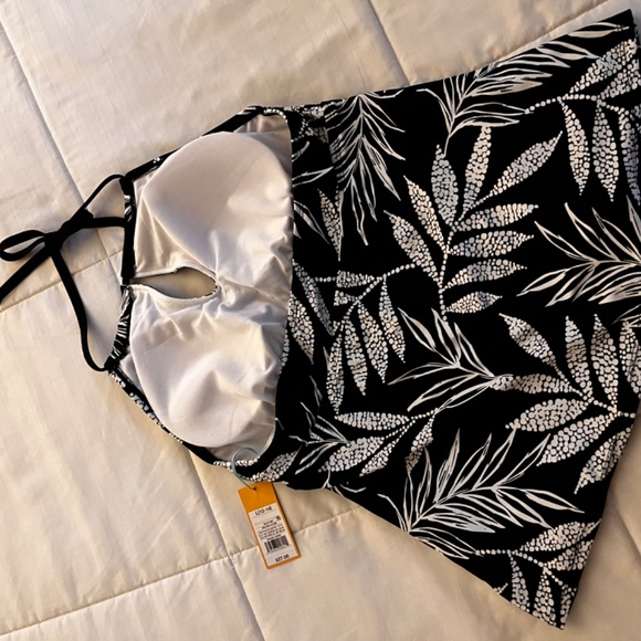 Large black and white Kona Sol Tankini top - Picture 2 of 2